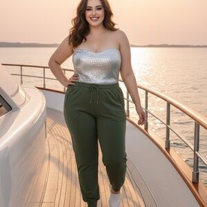 Nine West Olive Green Women's Jogger Pants